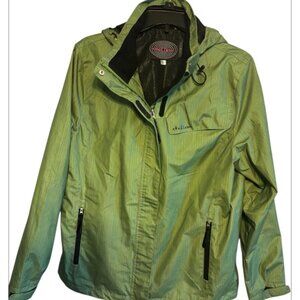 Chillax Green Medium Weight Water Resistant Wind Breaker Lined Women’s Jacket L